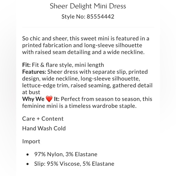 NWOT FREE PEOPLE SHEER DELIGHT MINI DRESS - Picture 6 of 6